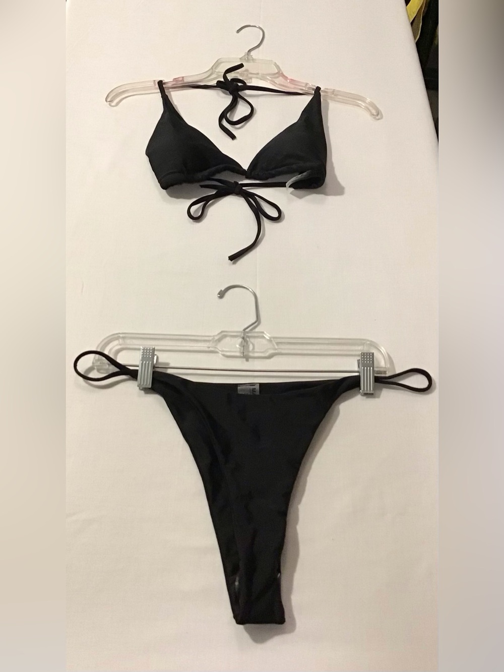 Classic Black Tie-Back Triangle Bikini Set